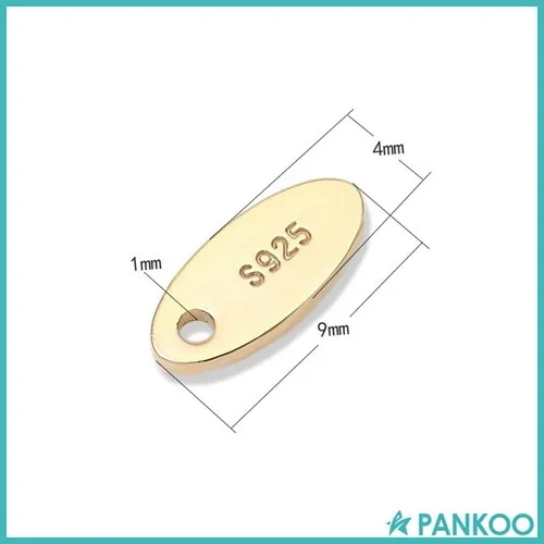 Diy 925 Sterling Silver Custom Logo Jewellery Tag Label Engraved