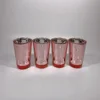 mercury pink inclined glass candle holder