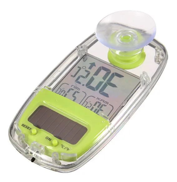 Solar Powered Window Thermometer Indoor Digital Lcd Display Suction Cup