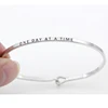 High Quality Simple Letter Copper Jewelry One Day At A Time Inspirational Bangle YP6450