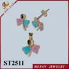 Color jewelry cz two stone Panama jewelry sets