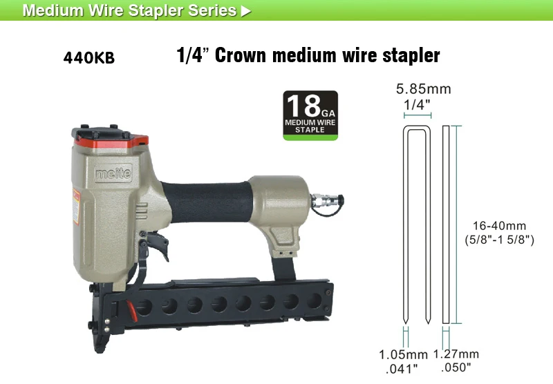 Meite Manufacturer Direct Sale Popular 440kb Medium Crown Air Stapler