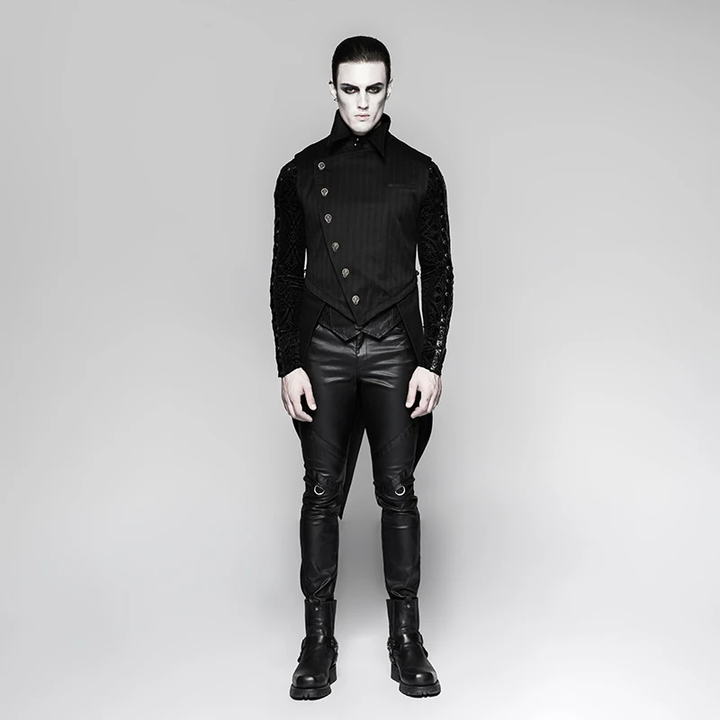 Y-763 PUNK RAVE Westlichen Stil Gentleman Streifen Körper Anzug Stil