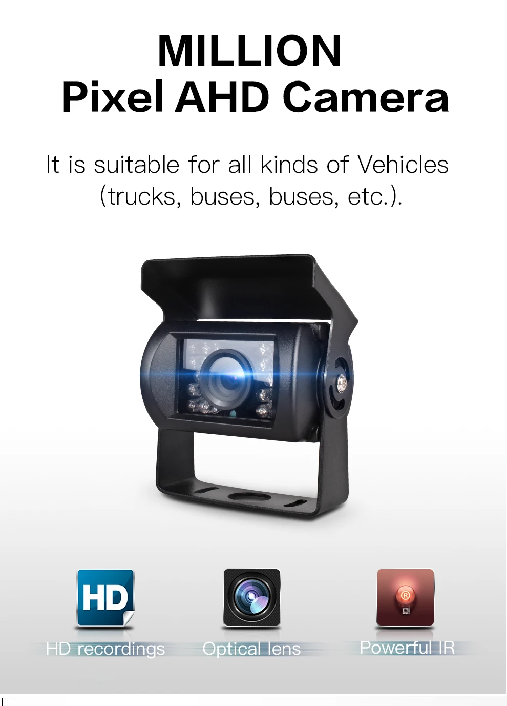 AHD CCTV Camera 720P Night Vision IR Car Camera Car Video 9 Inch LCD Monitor DVD Player