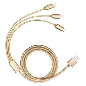 3 in 1 usb multi charger data cable for iPhone for samsung Note 7 for LG with 8 pin/android/type-c connector