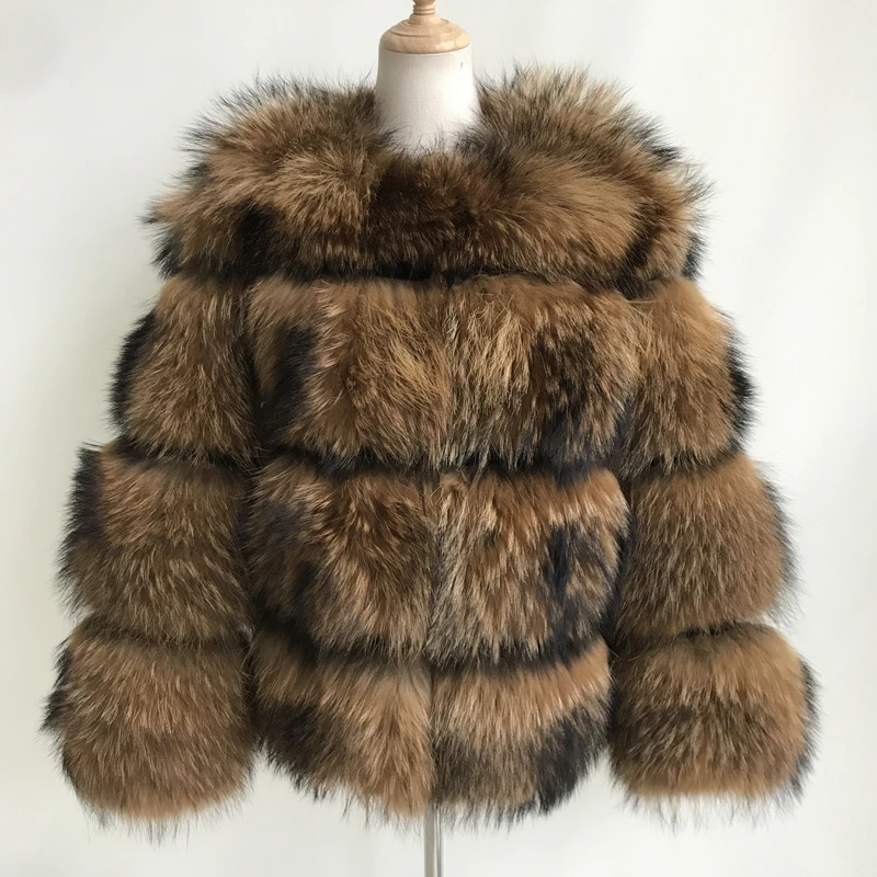 Hot Sale Women Winter Raccoon Fur Jacket Real Animal Raccoon Fur Coat ...