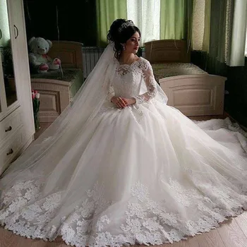 puffy lace wedding dress