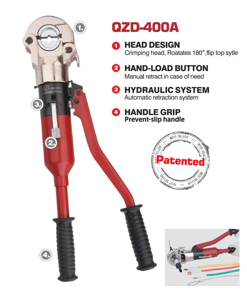 cable lug crimping tool