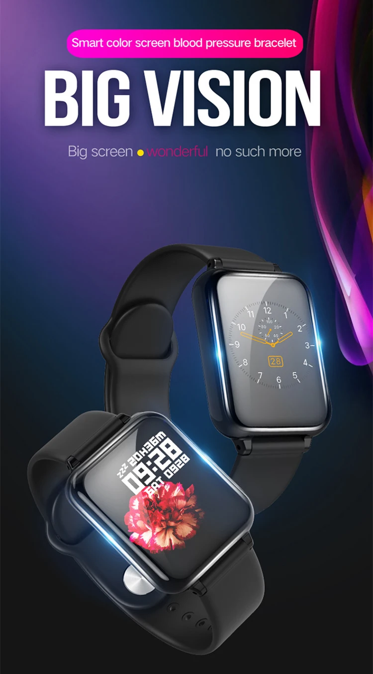 Free shipping to usa 2020 hot selling B57 bracelet touch screen 1.3 inch colorful IP67 blood pressure sport smart watch band