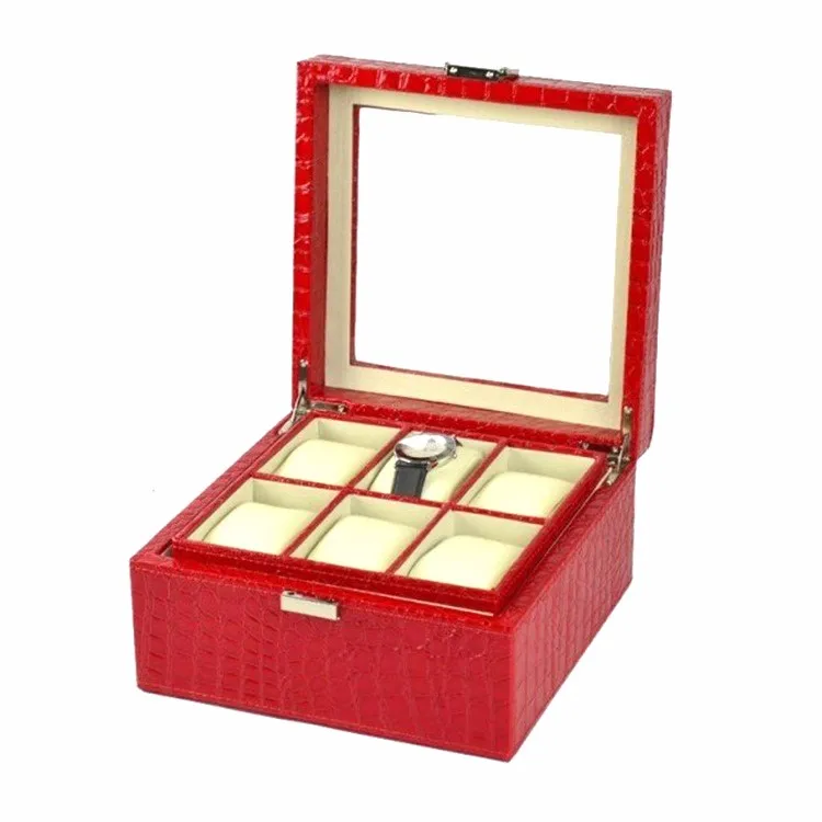 Luxury Wooden 6 Slots Empty Watch Gift Boxes With Window Lid - Buy ...