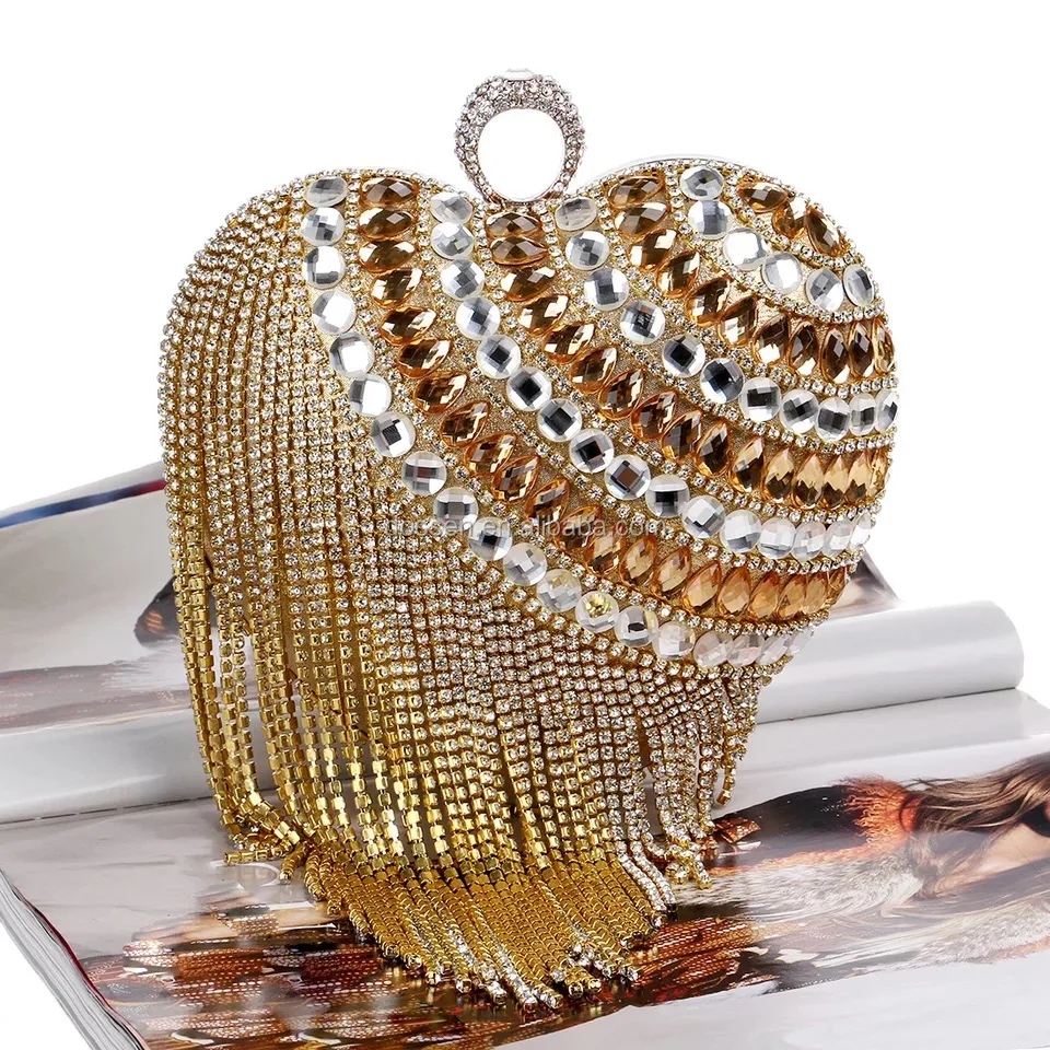 Party Bags For Ladies Wholesale Trendy Gold Evening Bag Women Handbags Ladies Crystal Clutches ...