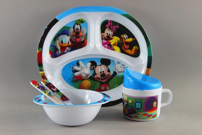 Food Grade Melamine Kids Dinner Set Children Tableware Set