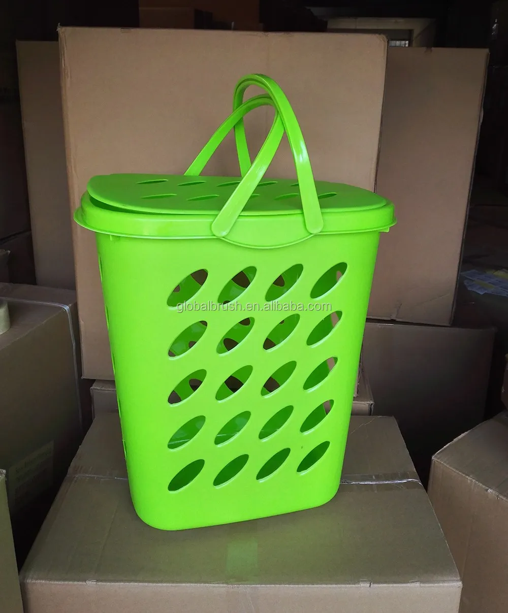 Hq6374 Factory Wholesale Assorted Color Pp Plastic Wash Laundry Basket