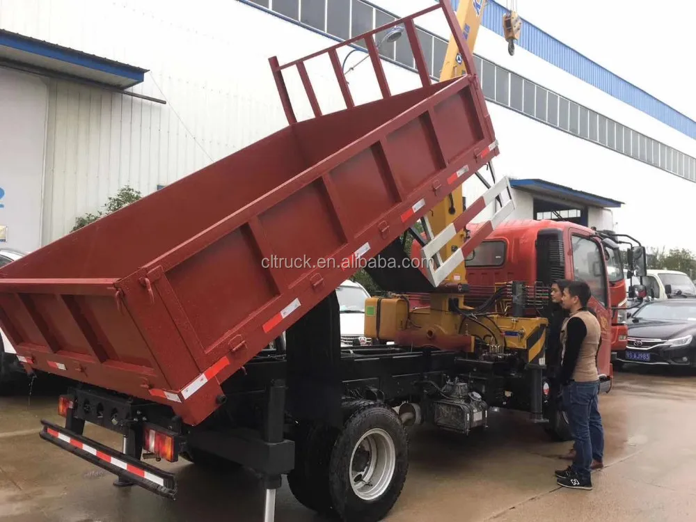 Howo Mini Dump Truck With Crane 2ton/lorry Truck Mounted Crane With