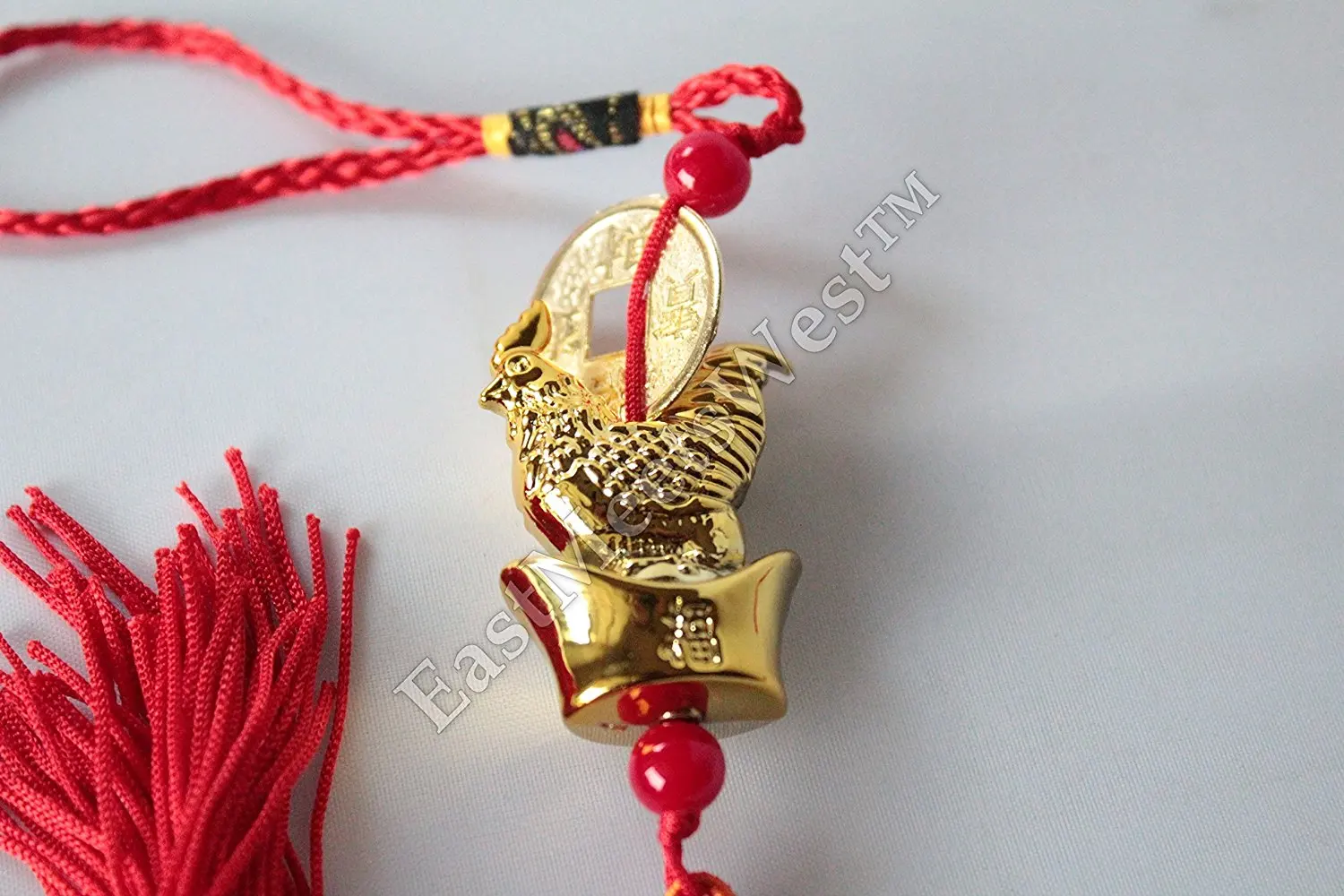 zodiac rooster lucky charm figurine