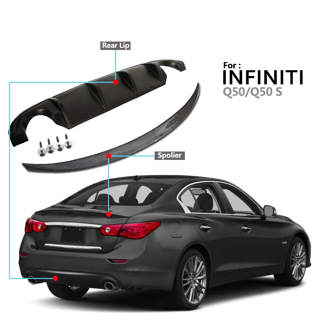 Vicrez Infiniti Q50 2014-2017 VZ Style Polyurethane Rear Diffuser vz100341