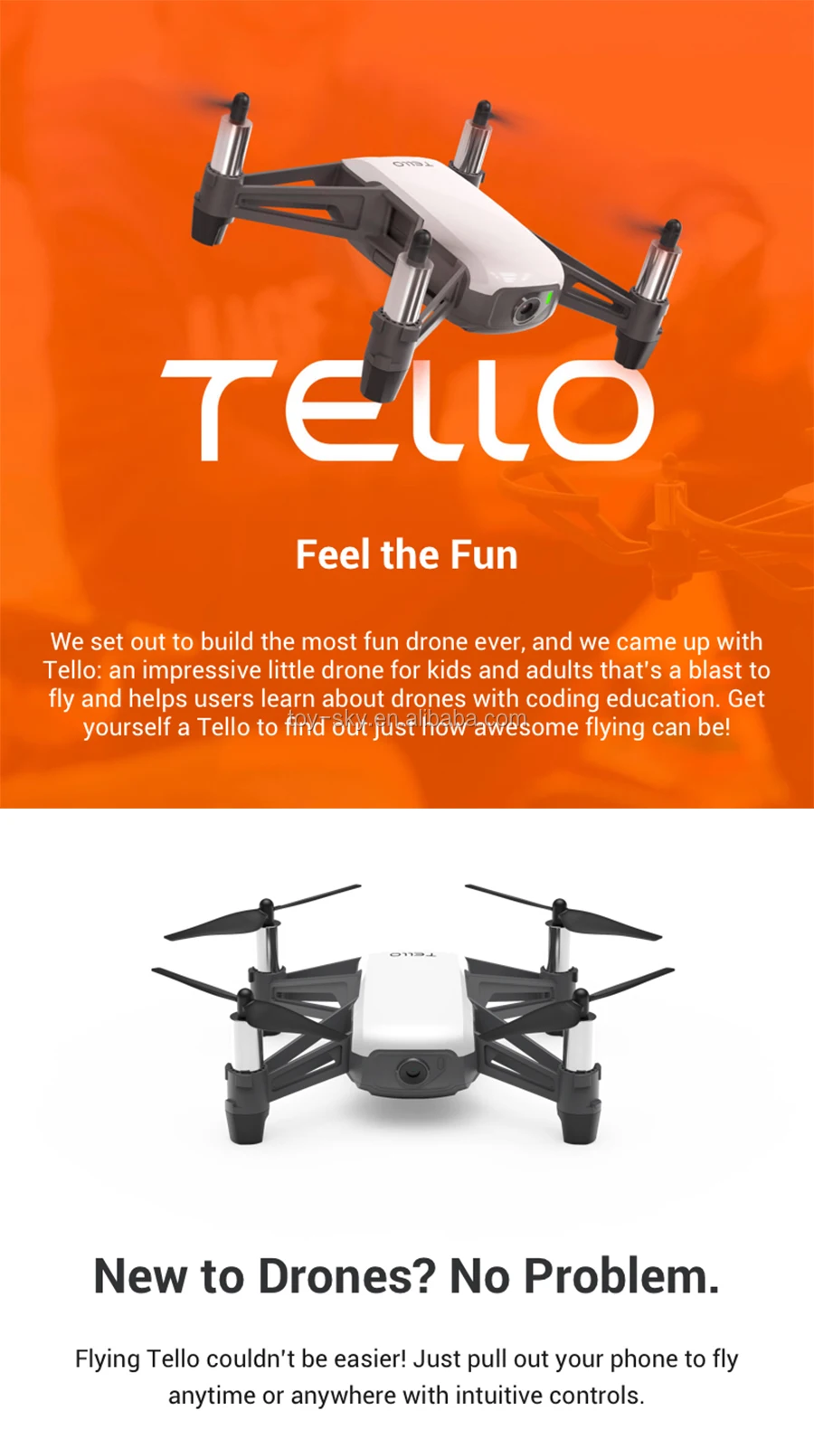 DJI Tello drone Perform flying stunts, shoot quick videos with EZ