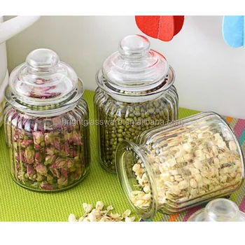 Eco Friendly Fancy Different Size Glass Sweet Candy Jar Decorative