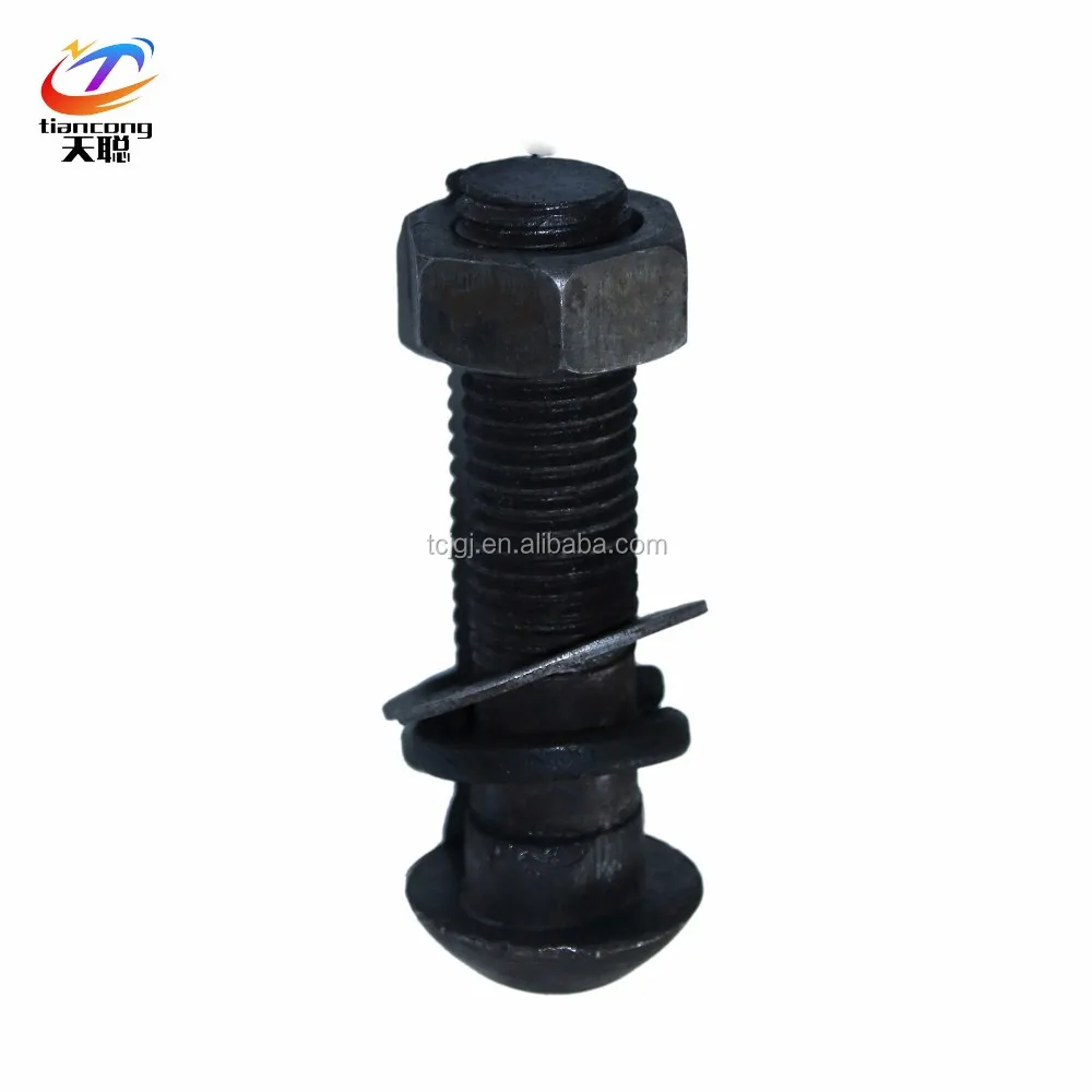 Din5903 Carbon Steel Fish Bolt With Nut And Washer For Railway Fish