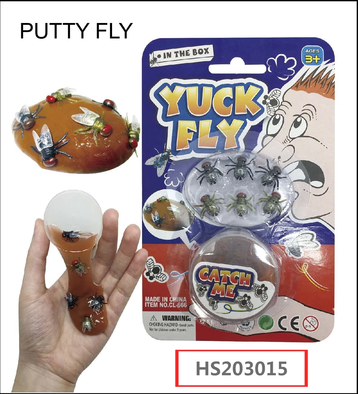 HS203015, Huwsin Toys, Noise putty,Yuck fly, Whole person toy