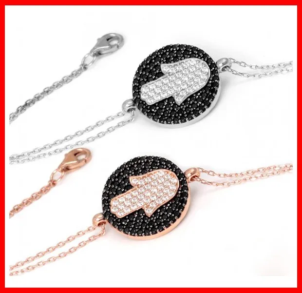 2017 925 sterling silver rose cz bead marble bead bracelet