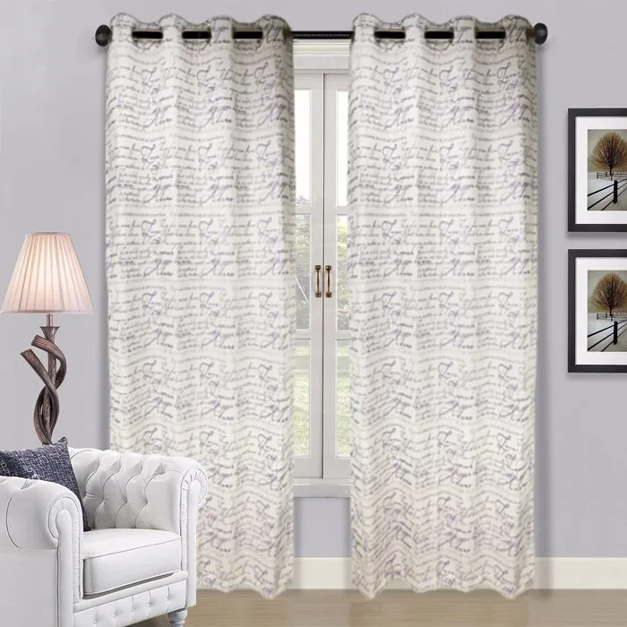 Fancy English Alphabet Jacquard Fabric Window Curtains With Low Price