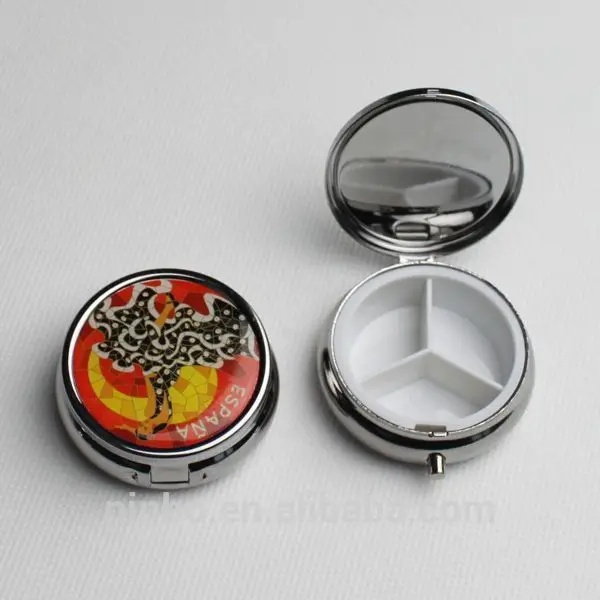 Customized Round 3 Compartments Stainless Steel Pill Box Buy