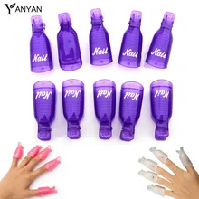 Hot 10 unidades/pacote Profissional Da Arte do Prego Reutilizáveis Soak Off Cap Clipe Gel UV Polonês Removedor Envoltório Acessórios DIY Manicure Cuidados ferramentas