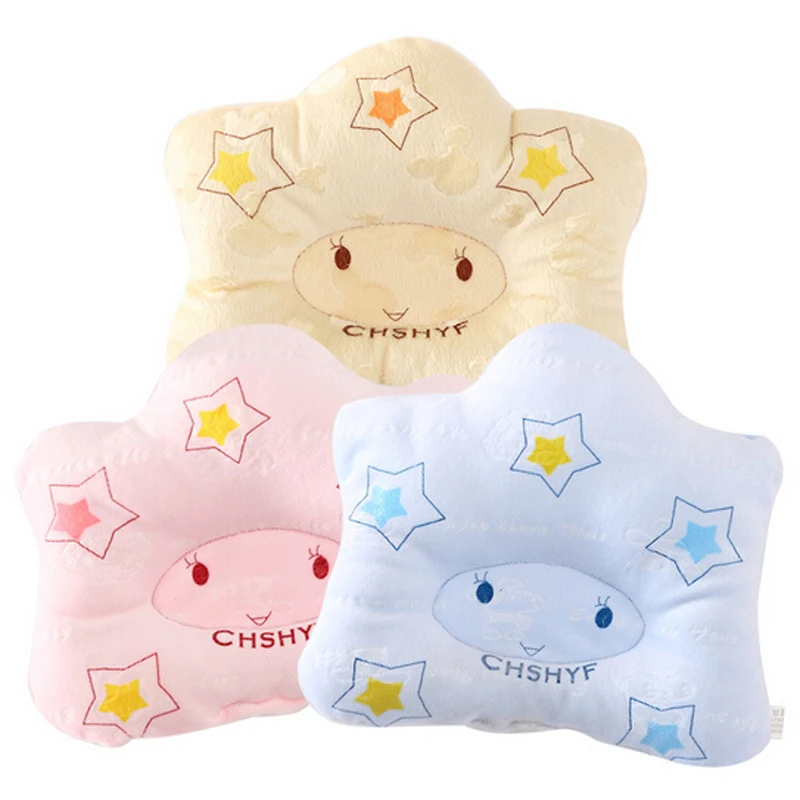 Baby pillow shape soft Infant bedding bear print oval shape100 cotton high quality 1pc fit 0