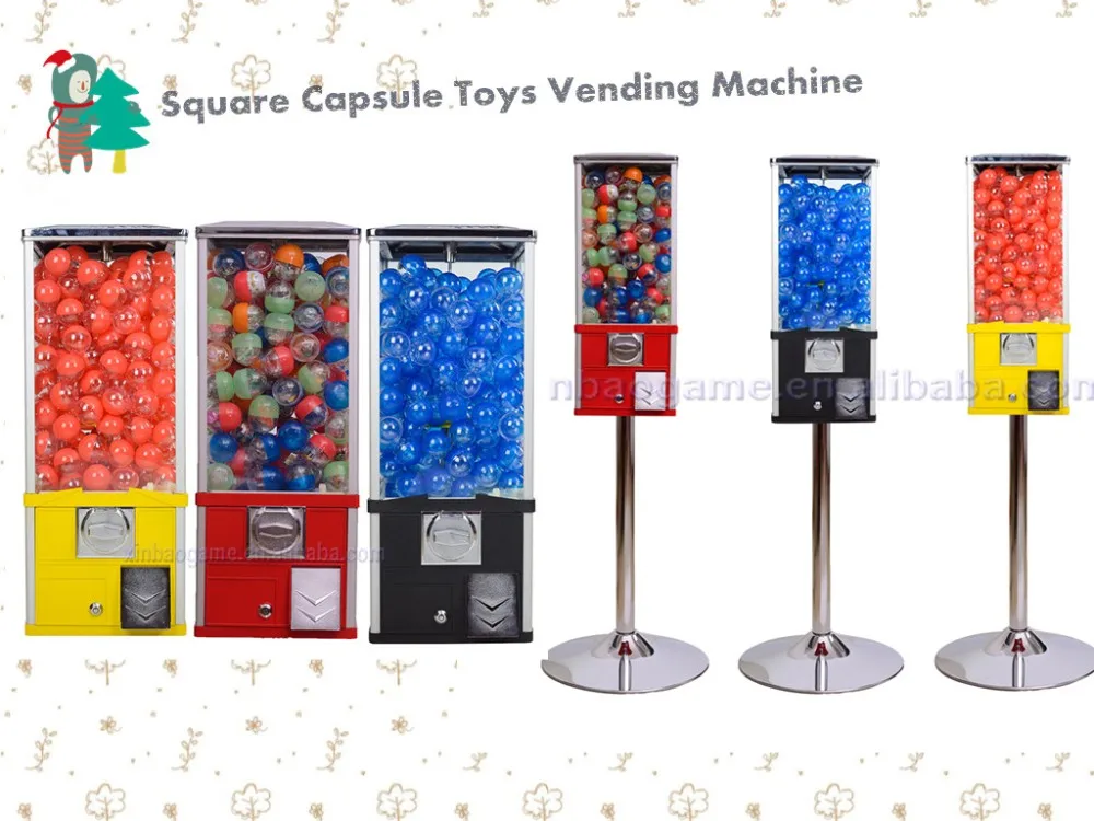 Coin Operated Capsule Toy Gumball Vending Game Machine Square Toy Egg Vending Machine Buy