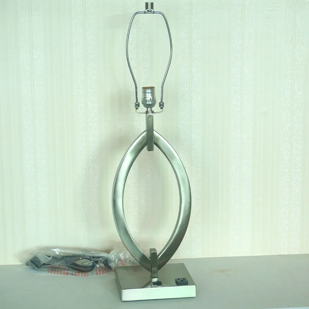 convenient power outlet Modern table lamp with white shade