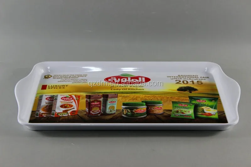 15 Inch Melamine Serving Tray With Handles
