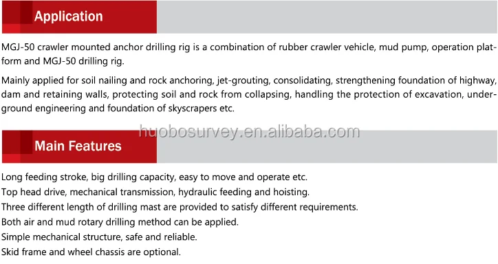 Drilling Angle 0-90 Degree Anchor Drilling Rig Crawler Mounted Drill Rigs