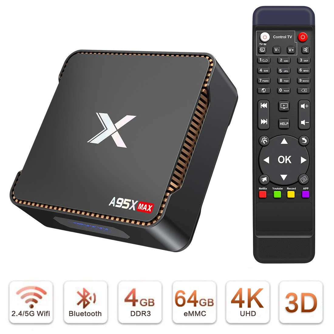 Tv Box A95x Max S905x2 4gb Ddr4 64gb Emmc 8.1 Tv Box Support Sata 2.5 ...