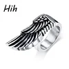 12MM big size stainless steel men's jewelry design ring birthday gift feather ring