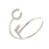 Open 925 Sterling Silver name Initial Ring