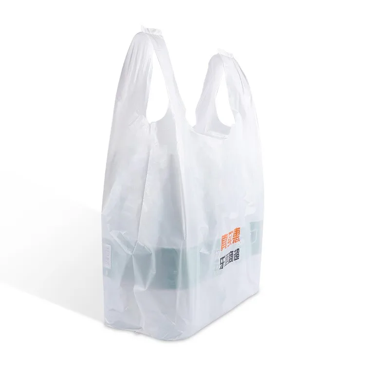 White Custom Printed Plastic T Shirt Bags For Shopping With Cheap