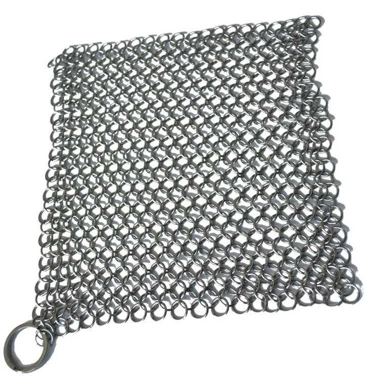 Stainless Steel Metal Ring Mesh Chainmail Scrubber Cast Iron Cleaner