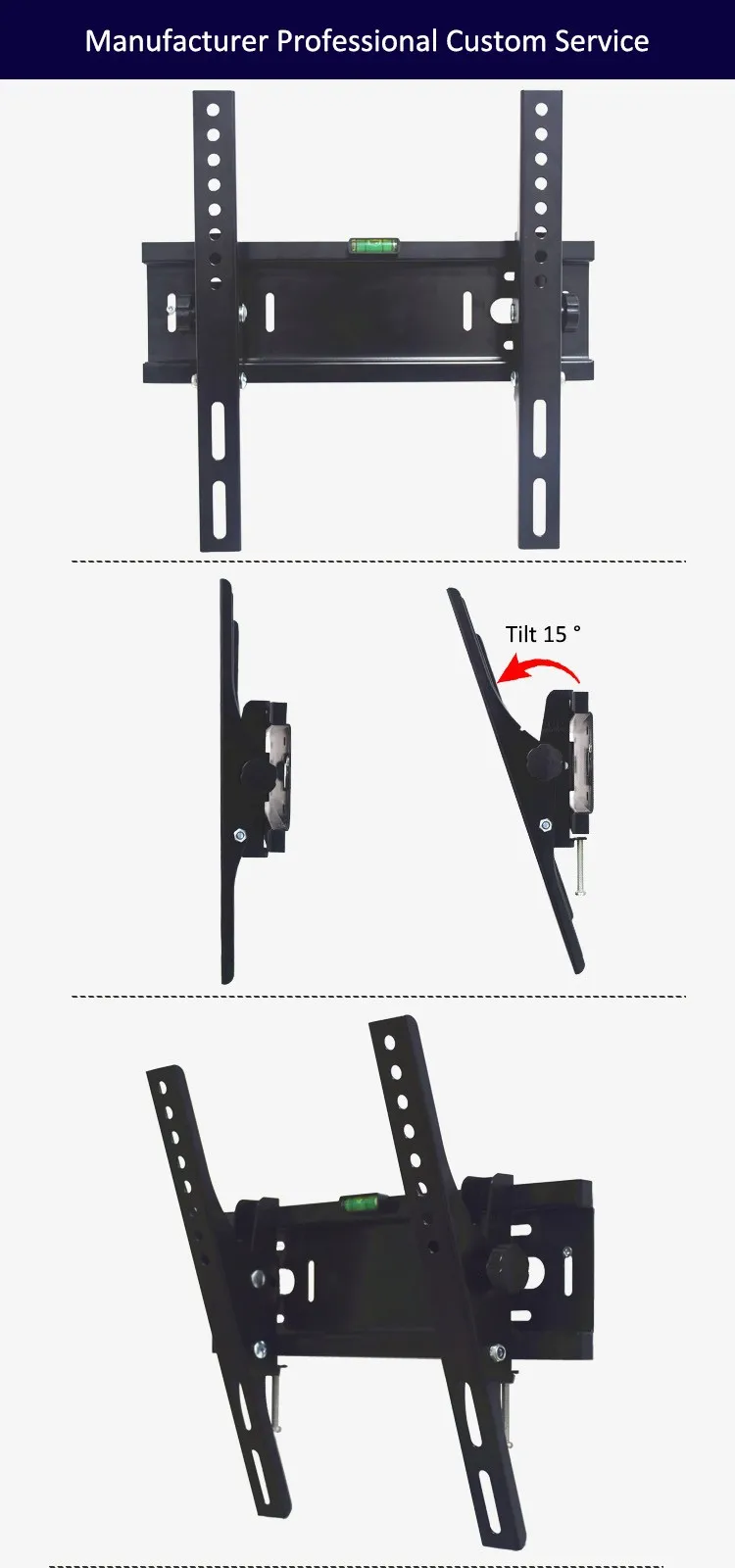 Hot Wholesale Adjustable Tv Rack Easy Titled Tv Wall Bracket 23" 42