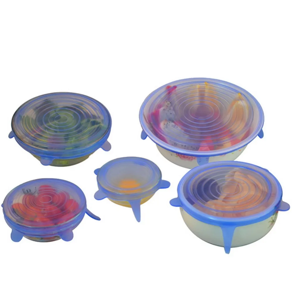 Multi Size 6pcs Reusable Silicone Stretch Lids Cover For Bowl ...