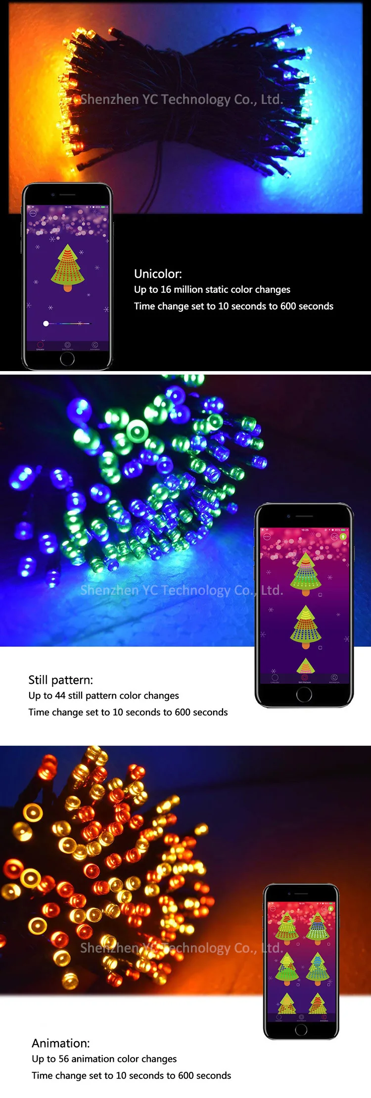Indoor Holiday Decorations Led Smart Christmas Tree Light String For