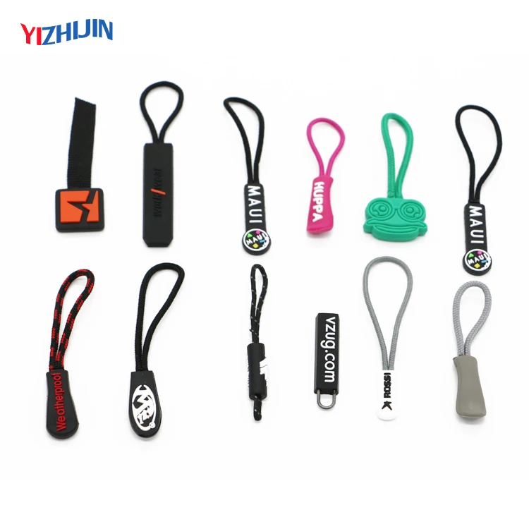 Embossed Pvc Zip Puller Design Logo For Clothing/custom Zipper Pulls