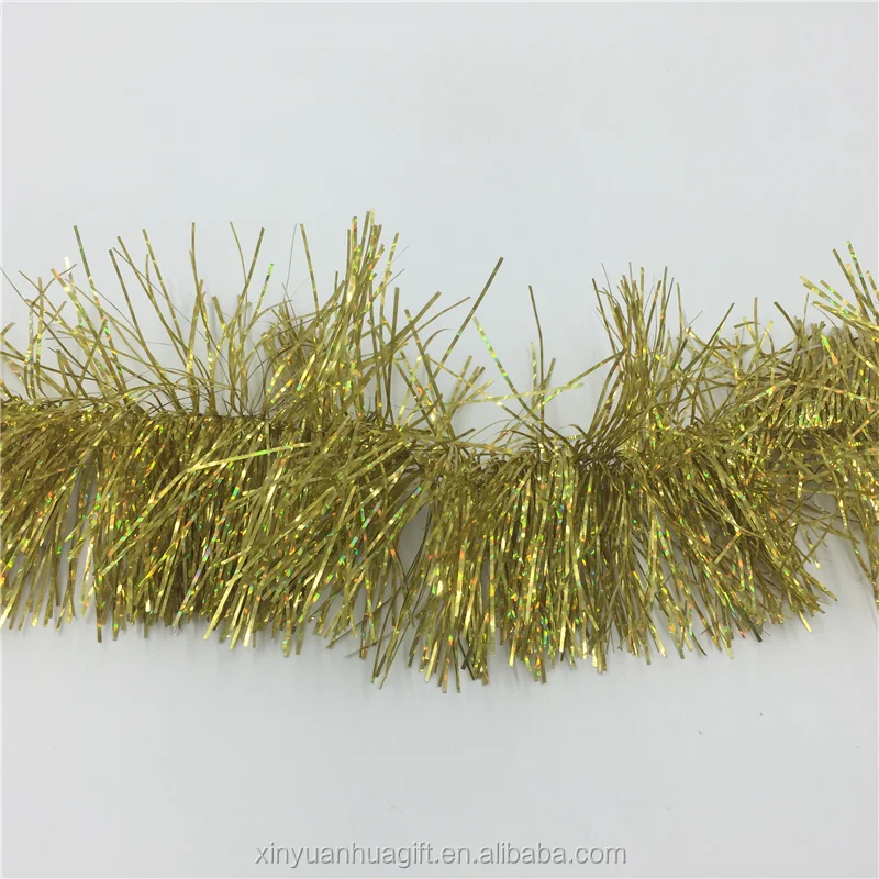 High Quality Gold Green Tinsel Christmas Garland Decoration For