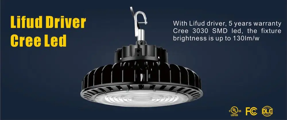 150W Germany Warehouse lighting project use 130lm/w LED UFO highbay light with 5 years warranty - ANKUX.COM