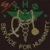 XHO service for humanity iron on rhinestone transfer hot fix design