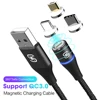 Sikai QC 3.0 3A Data Sync Fast Charging Cable/Led 3 In 1 Phone Magnetic Usb Charging Cable