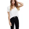 plain white t shirt women 2019 deep v neck printing label shirt in turkey