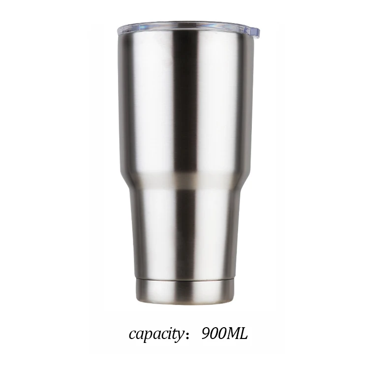 New idea Product 2019 Creative Double Wall Vacuum Insulated 304 Stainless Steel silver Drinking Tumbler Cup With Lid
