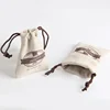 Small linen bag with draw string,linen pouch with custom logo