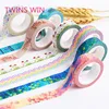 European best selling colorful custom printed packing crepe paper masking tape jumbo roll for DIY and gifts decoration 547